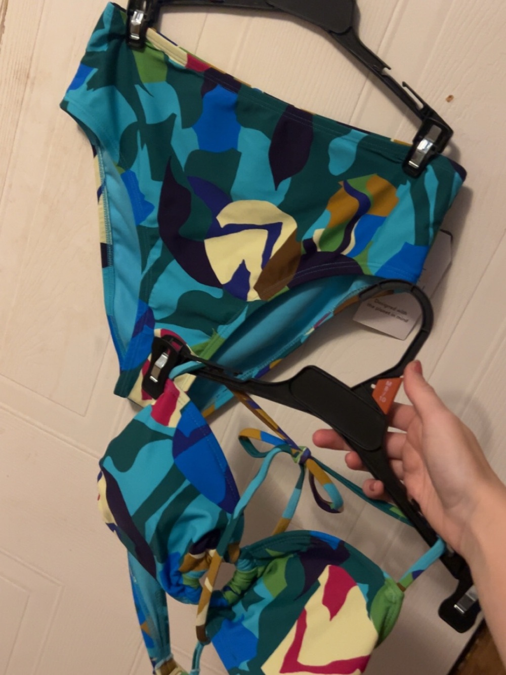 Time and Tru Teal Blue Green Multicolor Bikini